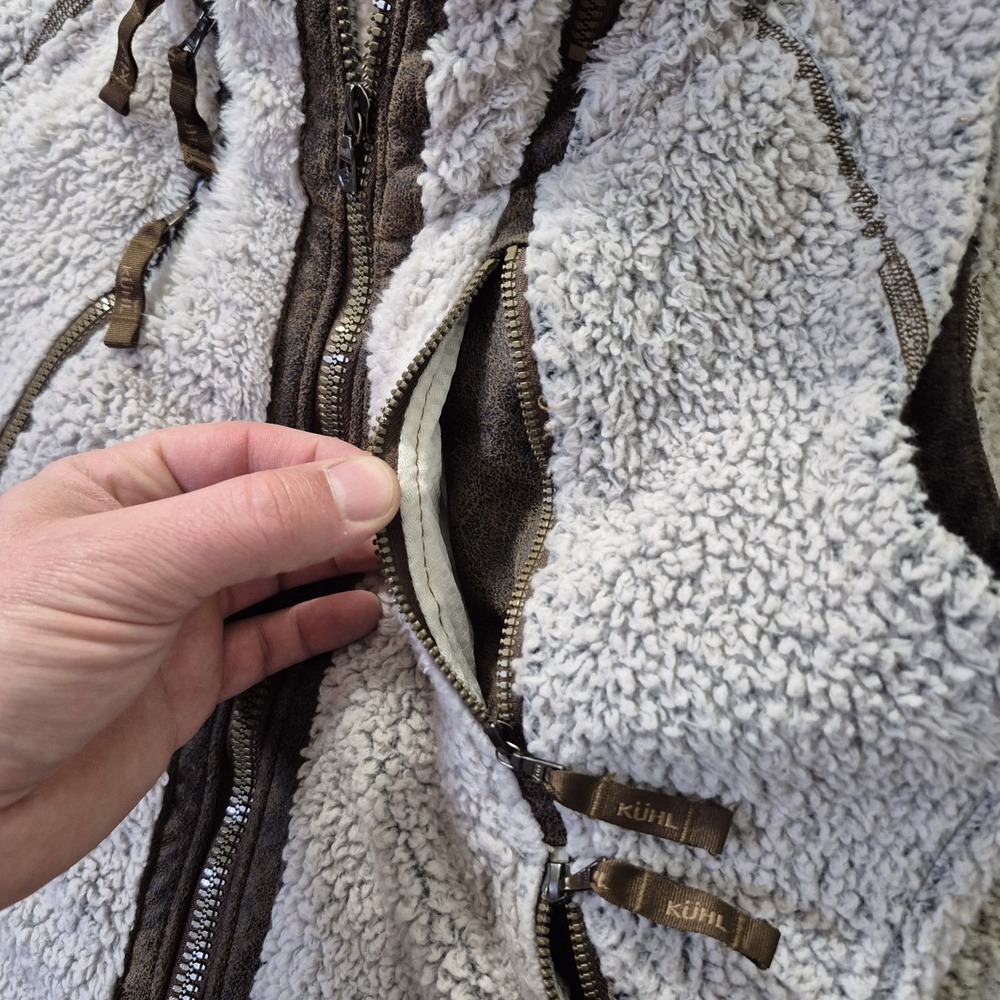 Kuhl Flight Vest Womens Small Beige Deep Pile Fleece Sherpa Full Zip Outdoor - Picture 5 of 11